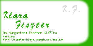 klara fiszter business card